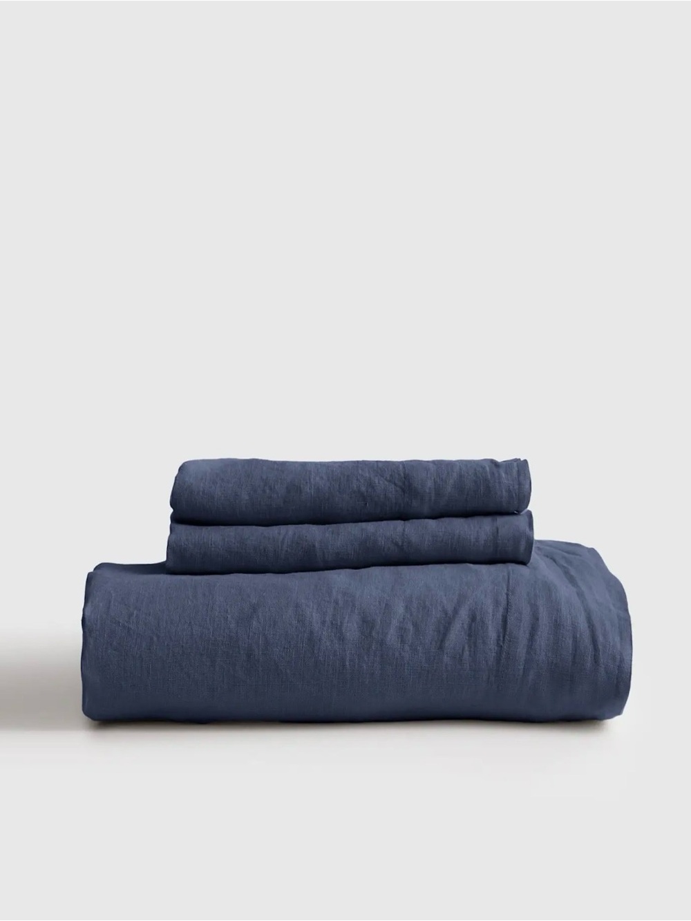 Full European Linen Fitted Sheet Set in Nightfall - $114